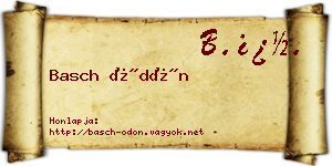 Basch Ödön névjegykártya